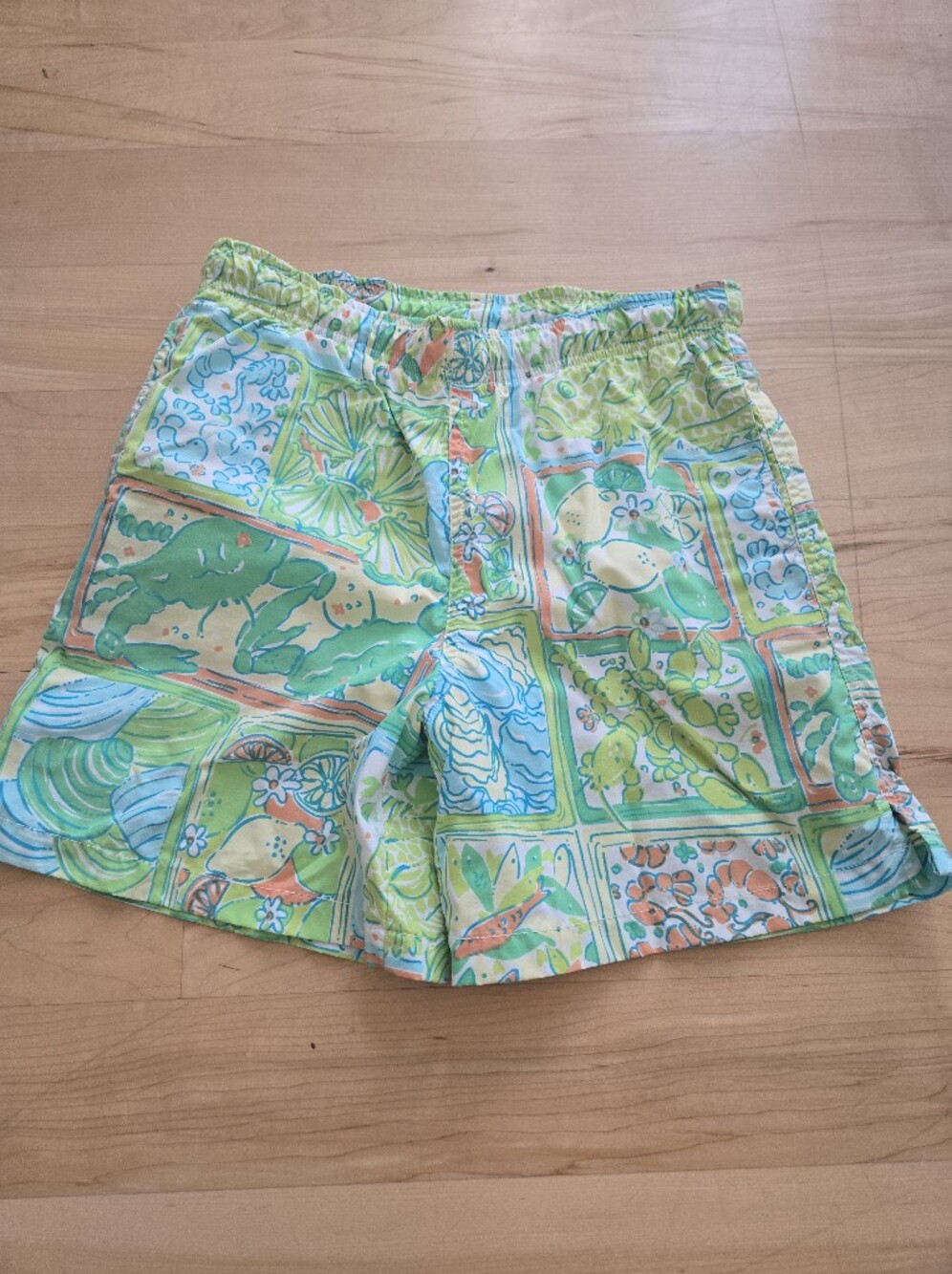 Lilly Pulitzer Boys Green Swim Beach Lined Shorts 8 10